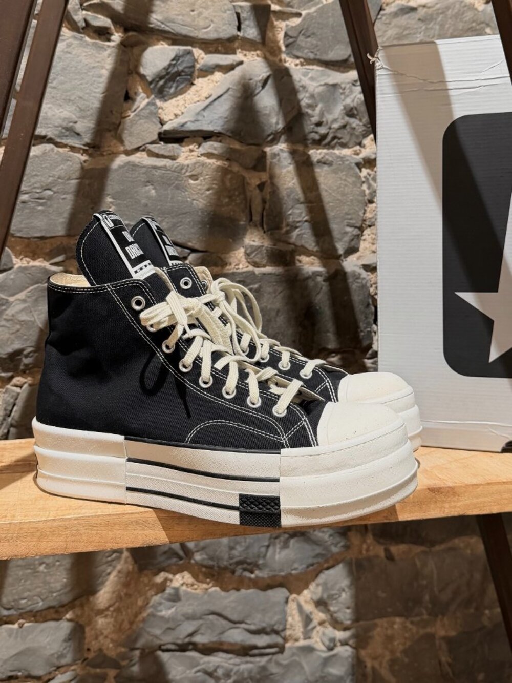 Rick Owens DRKSHDW X Converse DBL DRKSTAR Platform Chuck 70 High-top Sneakers